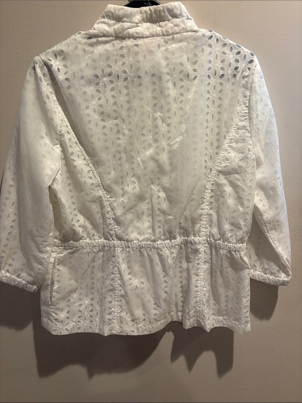 White Eyelet Button-Front Jacket - Picture 4 of 5